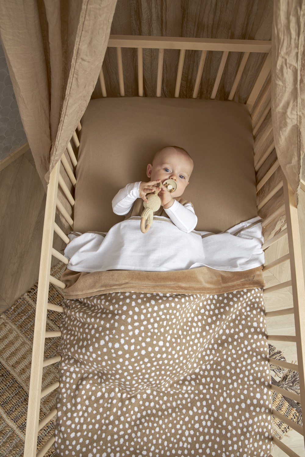 Fitted sheet crib 2-pack Uni - taupe - 40x80/90cm