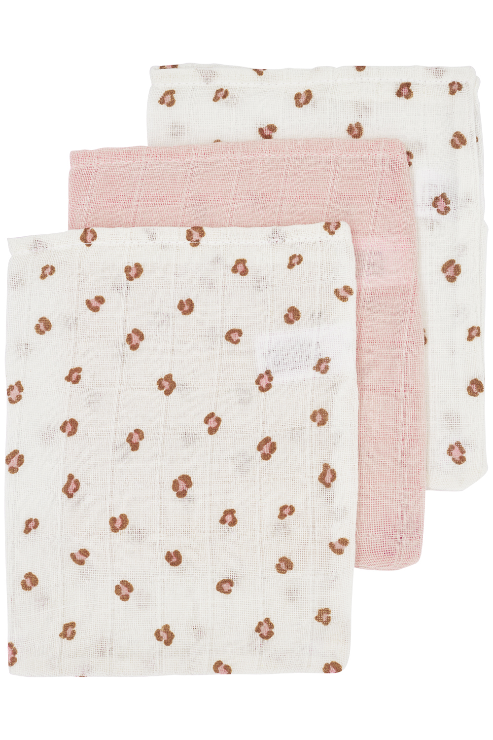 Waschhandschuhe 3er pack musselin Mini Panther - soft pink - 20x17cm