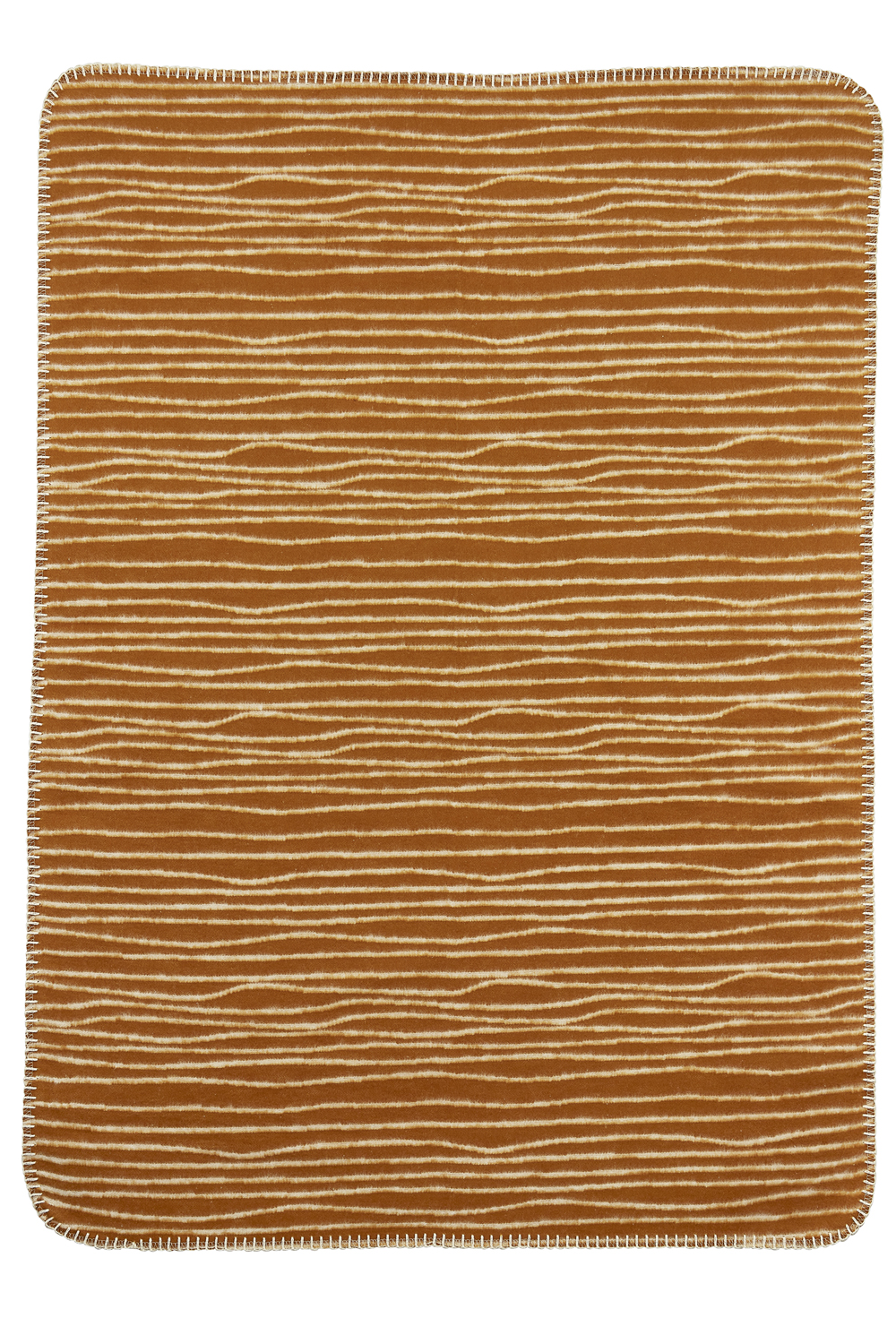 Wiegdeken Stripe - camel/offwhite - 75x100cm