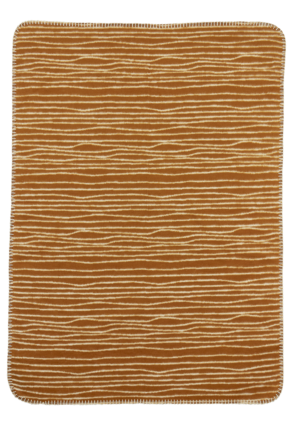 Crib bed blanket Stripe - camel/offwhite - 75x100cm