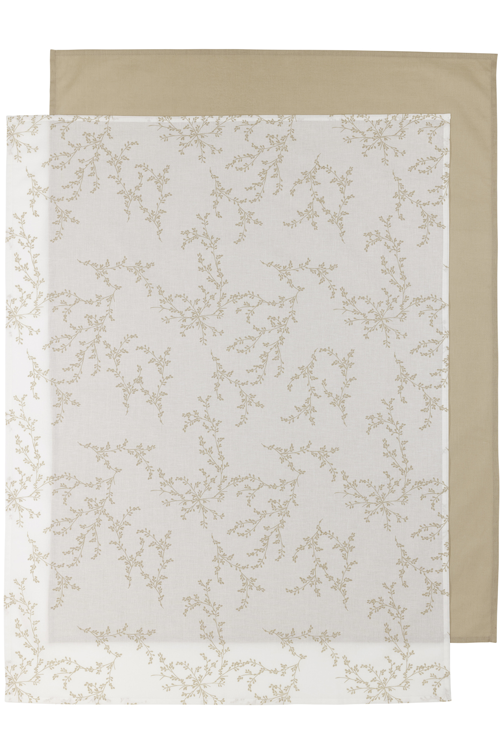 Wieglaken 2-pack Branches - Sand/Offwhite - 75x100cm