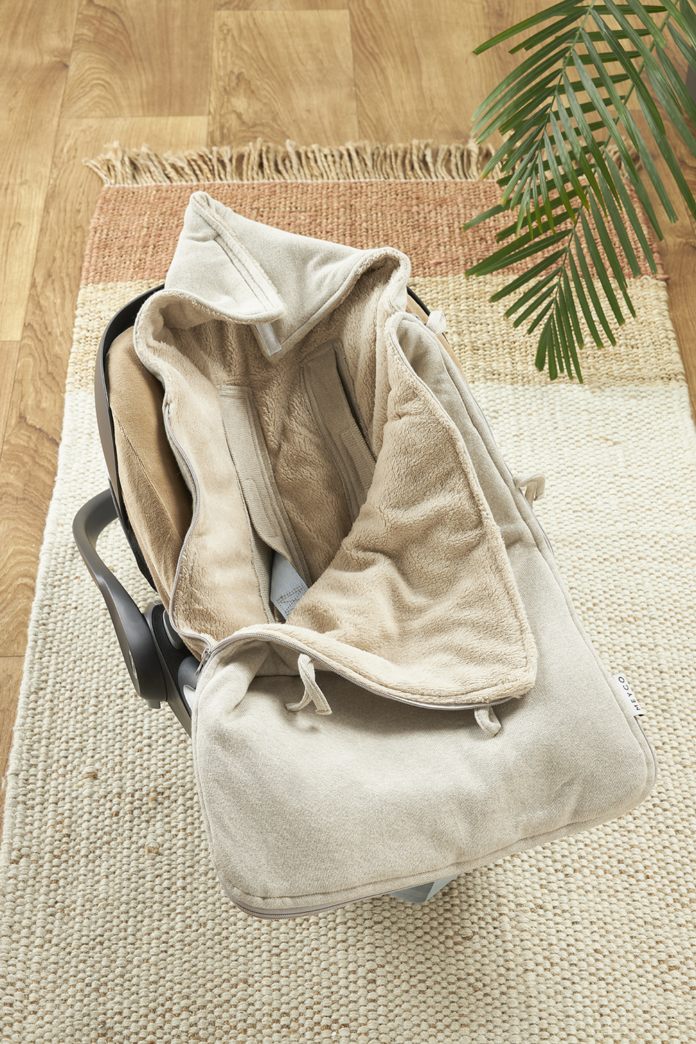 Voetenzak Knit Basic - sand melange - 40x82cm