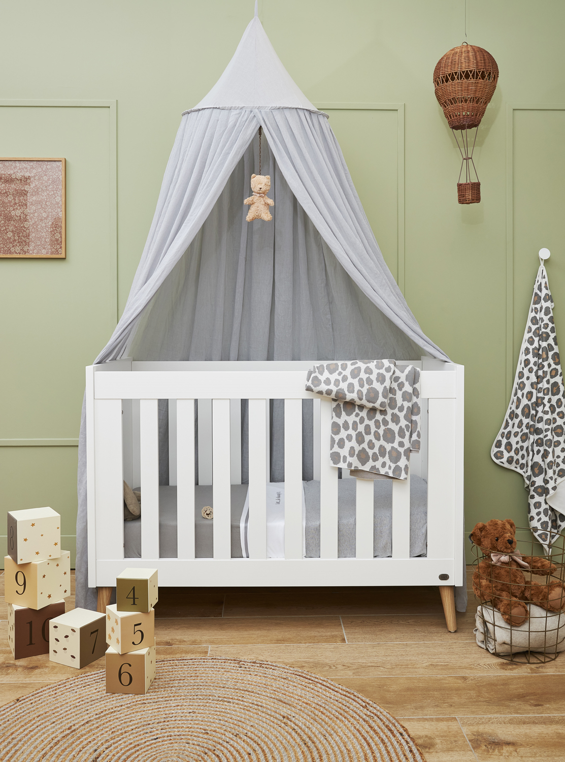 Hoeslaken ledikant jersey Uni - grey - 60x120cm
