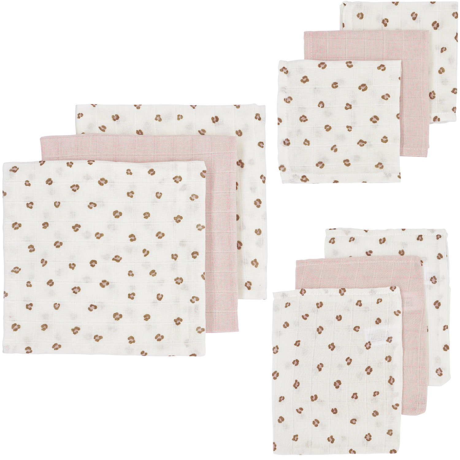 Starter set 9-pack muslin Mini Panther - soft pink