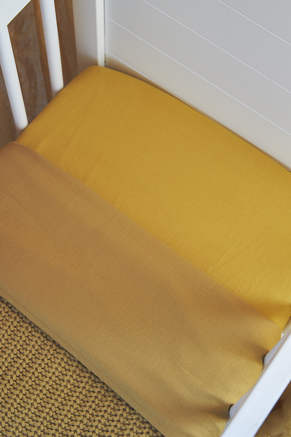 Cot bed blanket + 2-pack cot bed sheet + 2-pack fitted sheet cot bed Cheetah - honey gold - 100x150cm