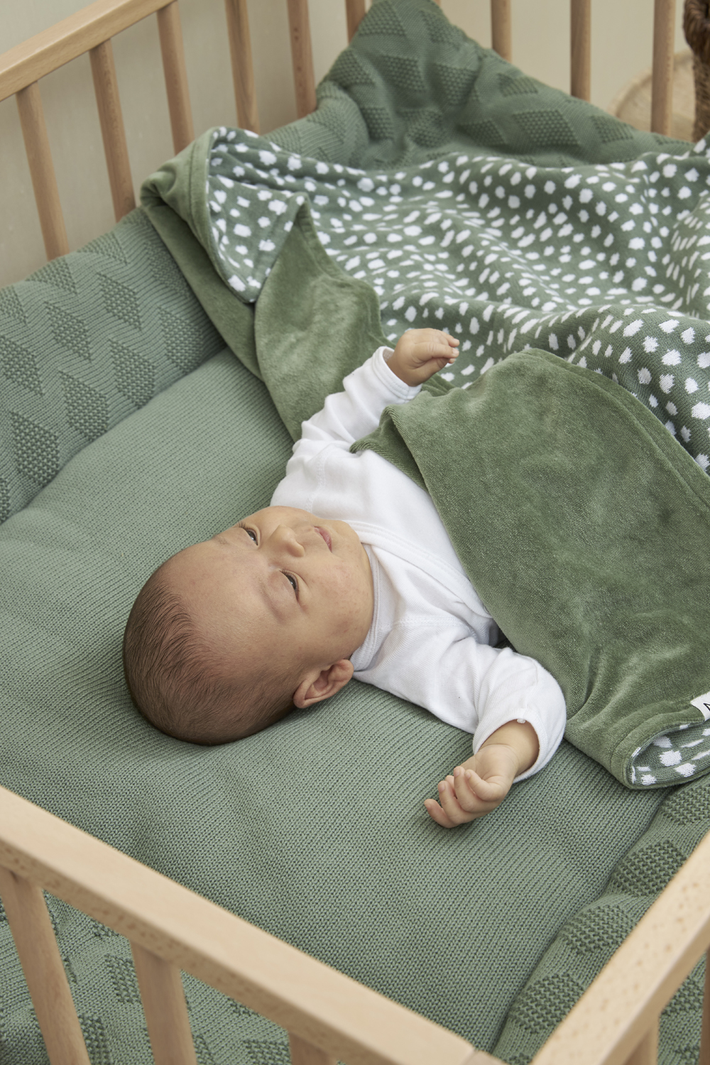 Playpen mattress biological Diamond - forest green - 77x97cm