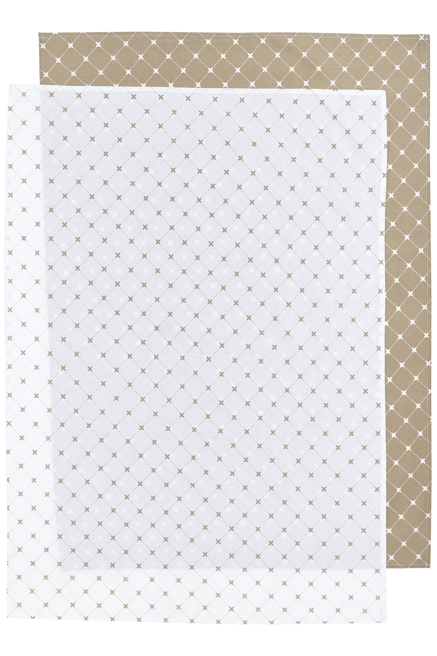 Cot bed sheet 2-pack Louis - taupe - 100x150cm