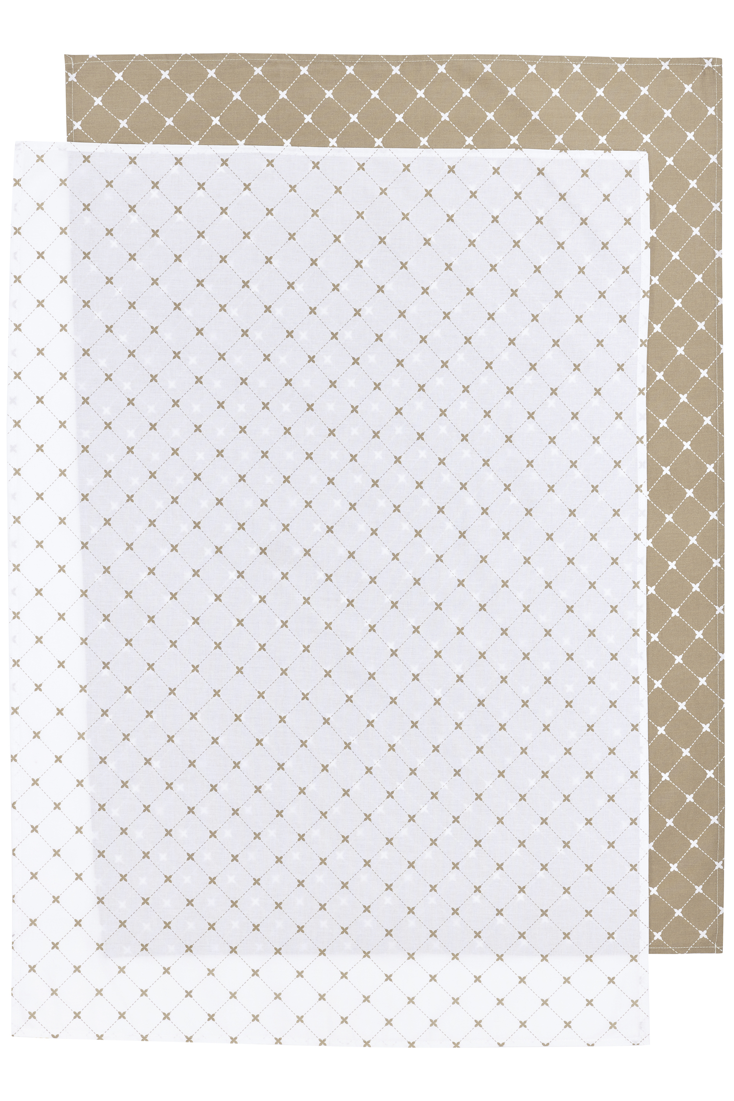 Wieglaken 2-pack Louis - taupe - 75x100cm