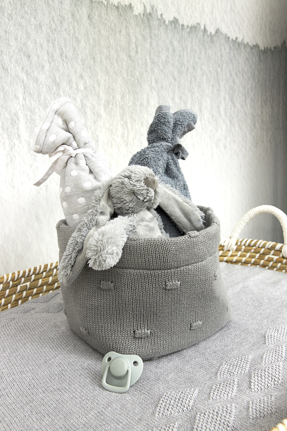 Nursery basket Knots - grey - Small