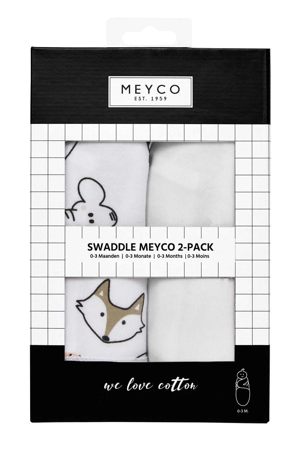 SwaddleMeyco inbakerdoek 2-pack Animal/Uni - multicolour - 0-3 maanden