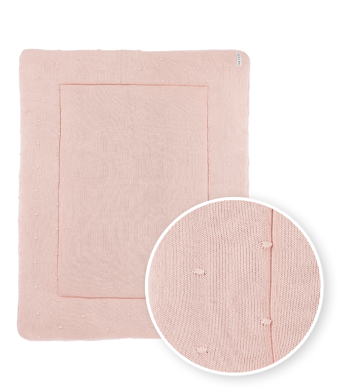 Boxkleed Mini Knots teddy - soft pink - 77x97cm