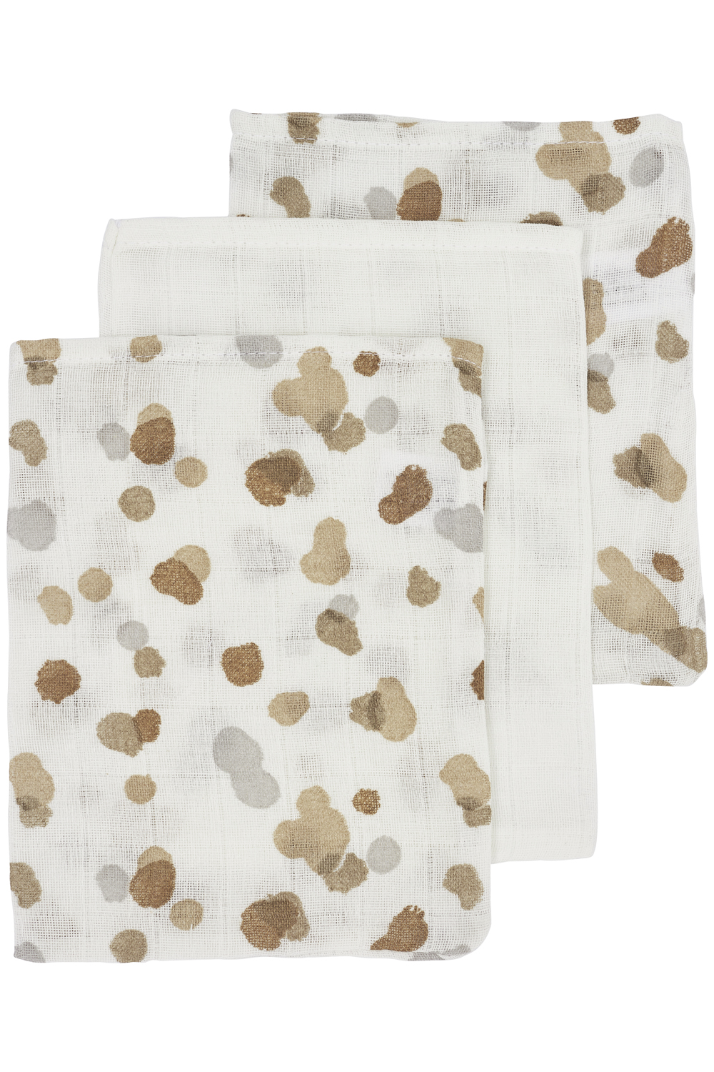 Washandjes 3-pack hydrofiel Stains - neutral - 20x17cm