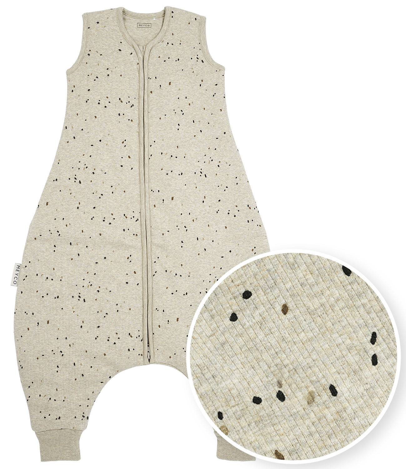 Baby winter slaapoverall jumper Rib Mini Spot - sand melange - 104cm