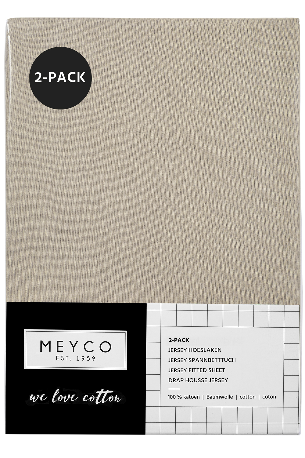 Hoeslaken ledikant 2-pack Uni - sand - 60x120cm