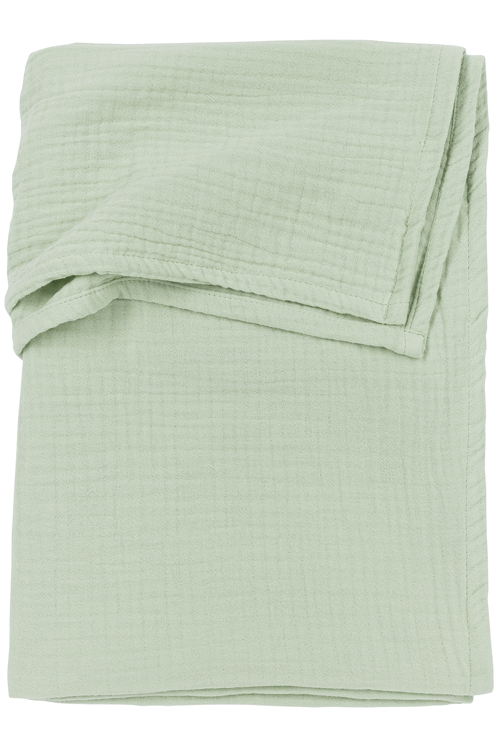 Cot bed sheet muslin Uni - soft green - 100x150cm