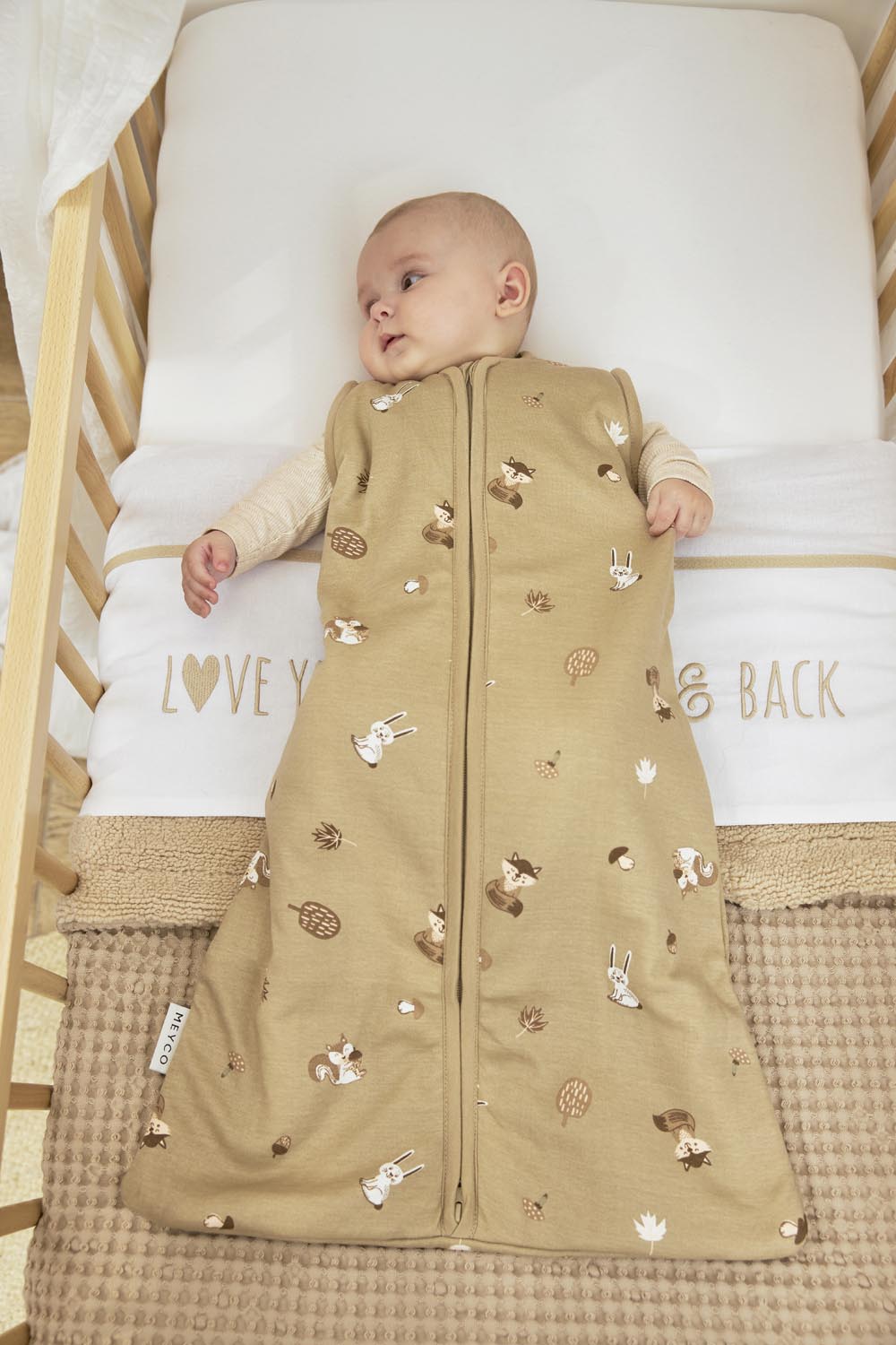 Babyschlafsack mit abnehmbaren Ärmeln Forest Animals - sand - 110cm