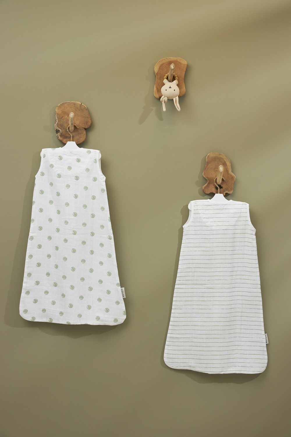 Baby zomerslaapzak hydrofiel Stripe - soft green - 70cm - 0.3 TOG