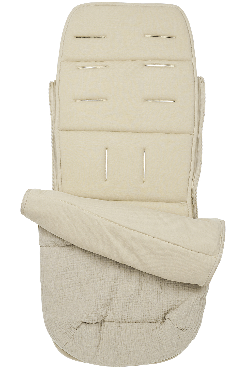 Buggy voetenzak en inlegger pre-washed hydrofiel Uni - sand - 45x130cm (2-in-1)