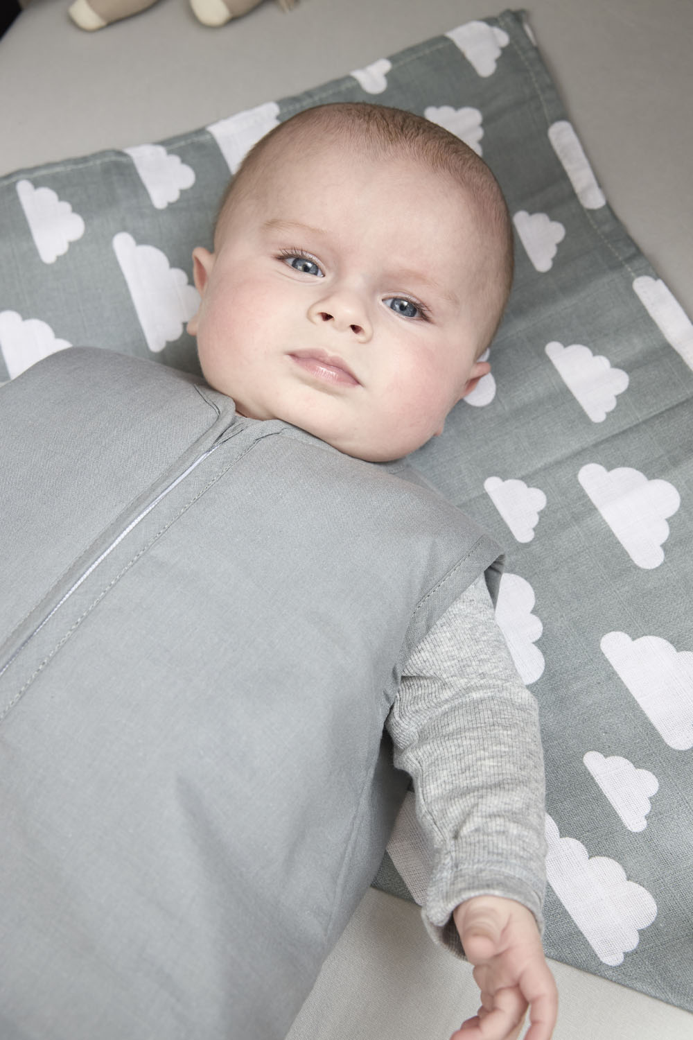 Starterset 9-pack hydrofiel Clouds/Dots/Feathers - stone green