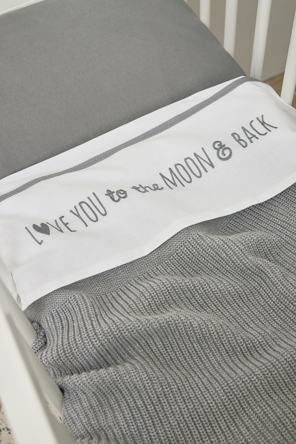 Spannbettlaken Beistellbett jersey Uni - grey - 50x90cm