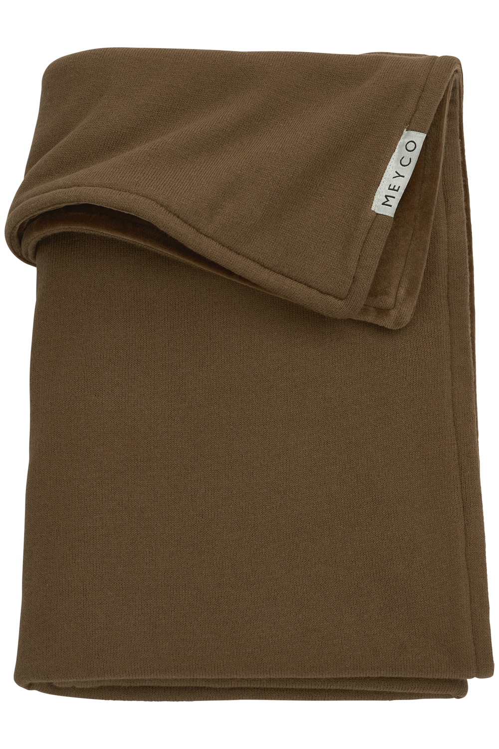 Crib bed blanket Knit Basic velvet - chocolate - 75x100cm