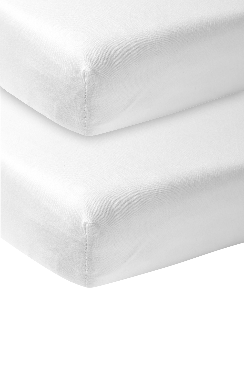Hoeslaken ledikant 2-pack Uni - white - 60x120cm