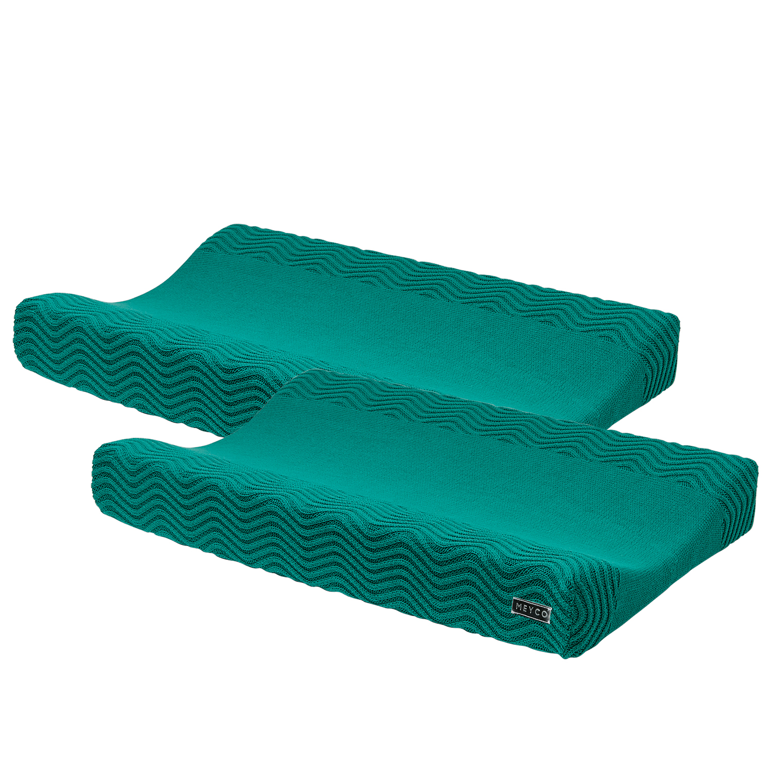 Changing mat cover 2-pack Waves - emerald green - 50x70cm