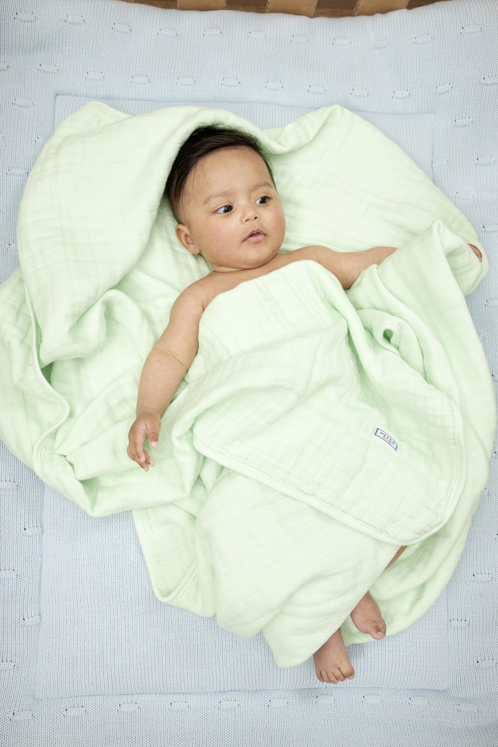 Multidoek pre-washed hydrofiel Uni - soft mint - 120x120cm