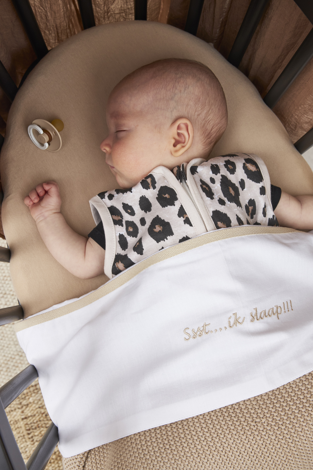 Baby zomerslaapzak Leopard - sand melange - 70cm