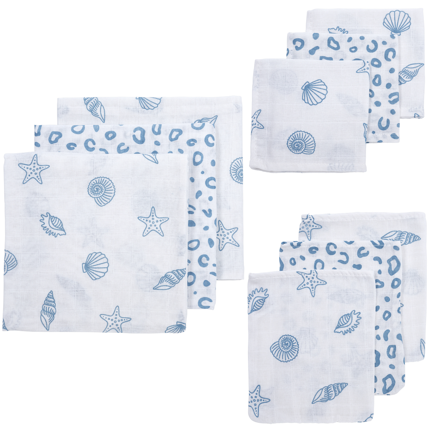 Starterset 9-pack hydrofiel Shells - denim