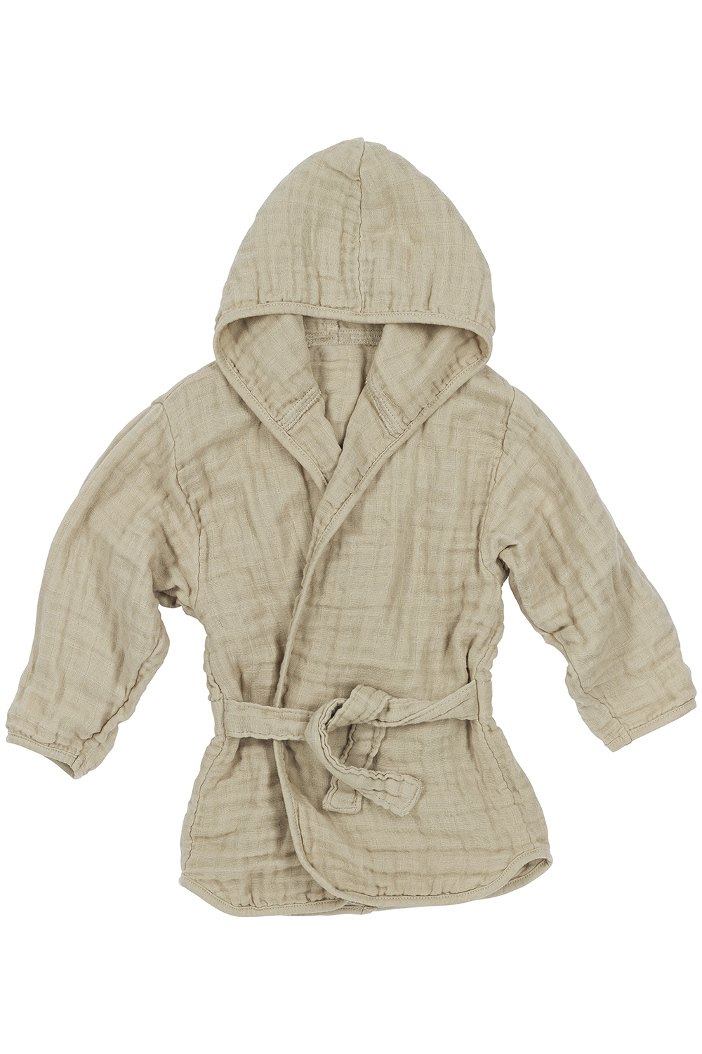 Bathrobe pre-washed muslin Uni - sand - 74/80