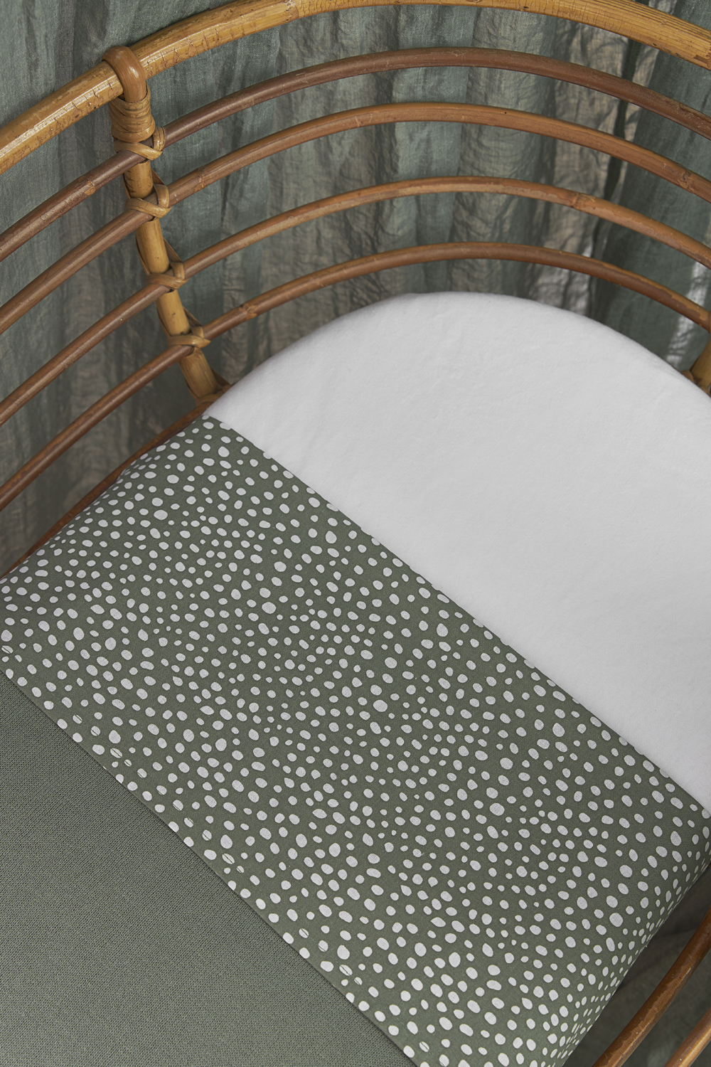 Cot bed sheet 2-pack Cheetah/Uni - forest green - 100x150cm