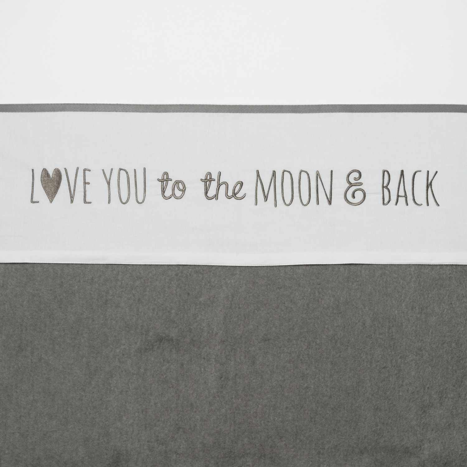 Cot bed sheet Love you to the moon & back - grey - 100x150cm