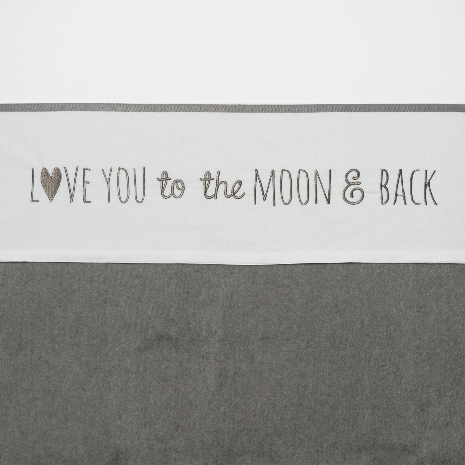 Kinderbettlaken Love you to the moon & back - grey - 100x150cm