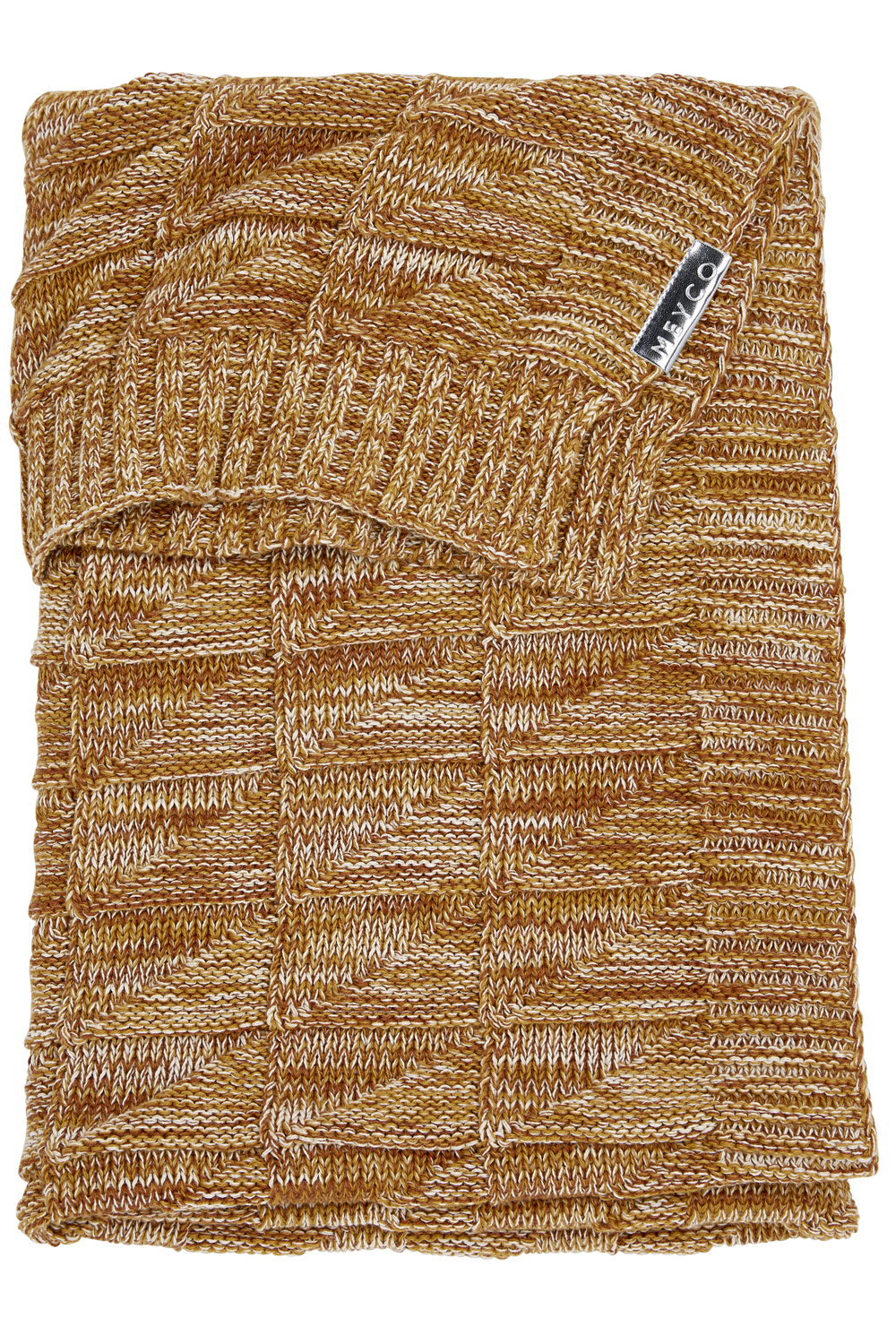 Wiegdeken Block Mixed - okergeel/camel - 75x100cm - 1.0 TOG