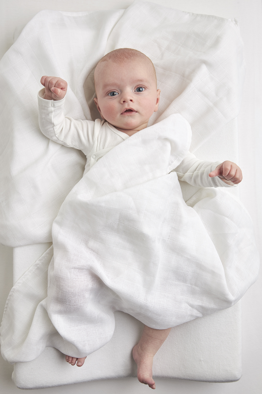 Swaddle 2-pack biologisch hydrofiel Uni - white - 120x120cm