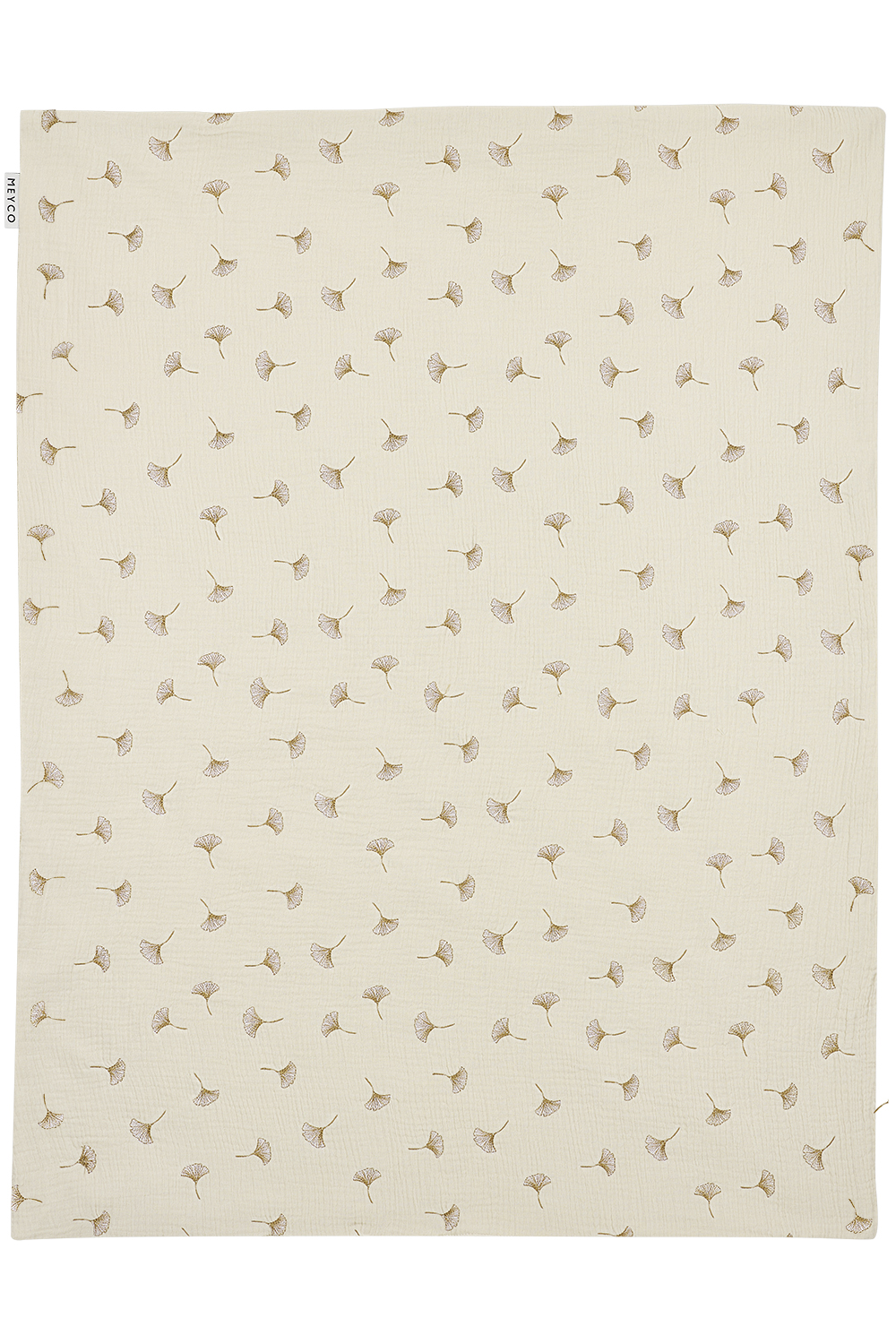 Wiegdeken pre-washed hydrofiel Ginkgo - soft sand - 75x100cm - 1.5 TOG
