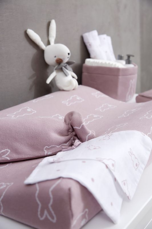 Changing mat cover + hot water bottle cover Rabbit - lilac - 50x70cm