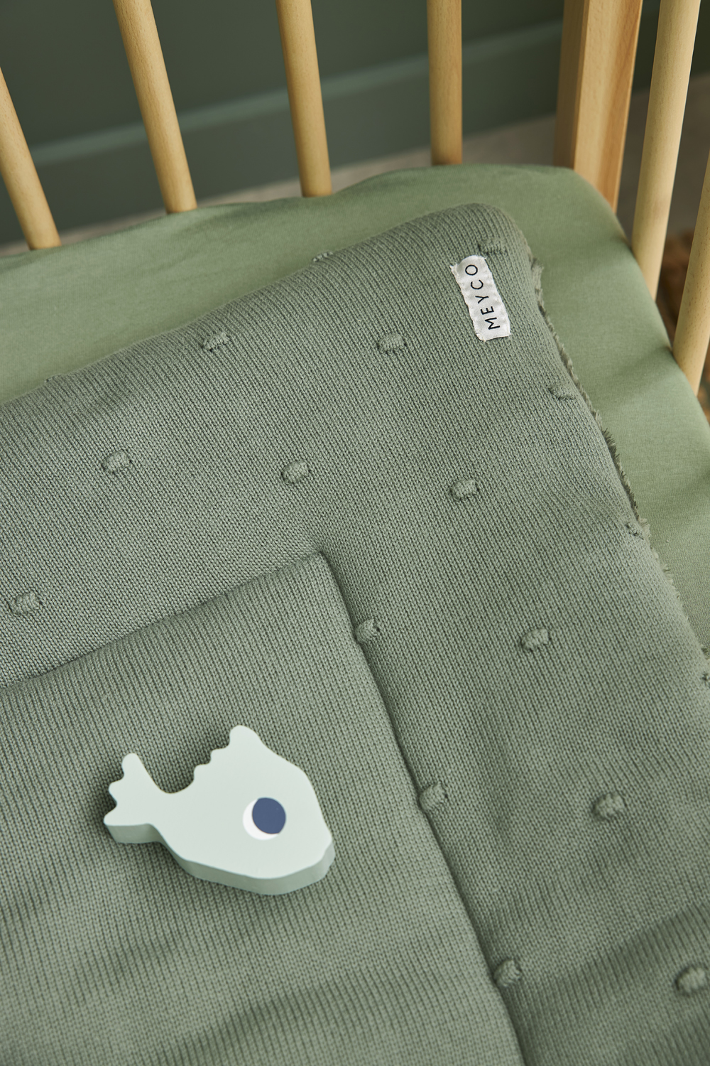 Fitted sheet playpen mattress jersey Uni - forest green - 75x95cm