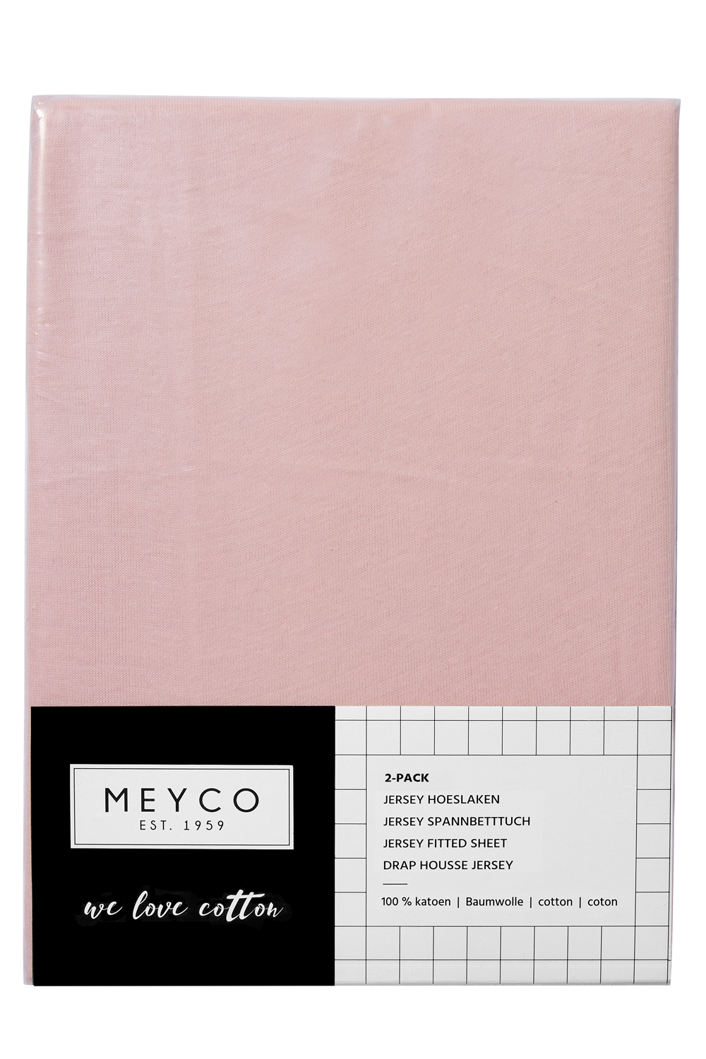 Hoeslaken juniorbed 2-pack Uni - old pink - 70x140/150cm