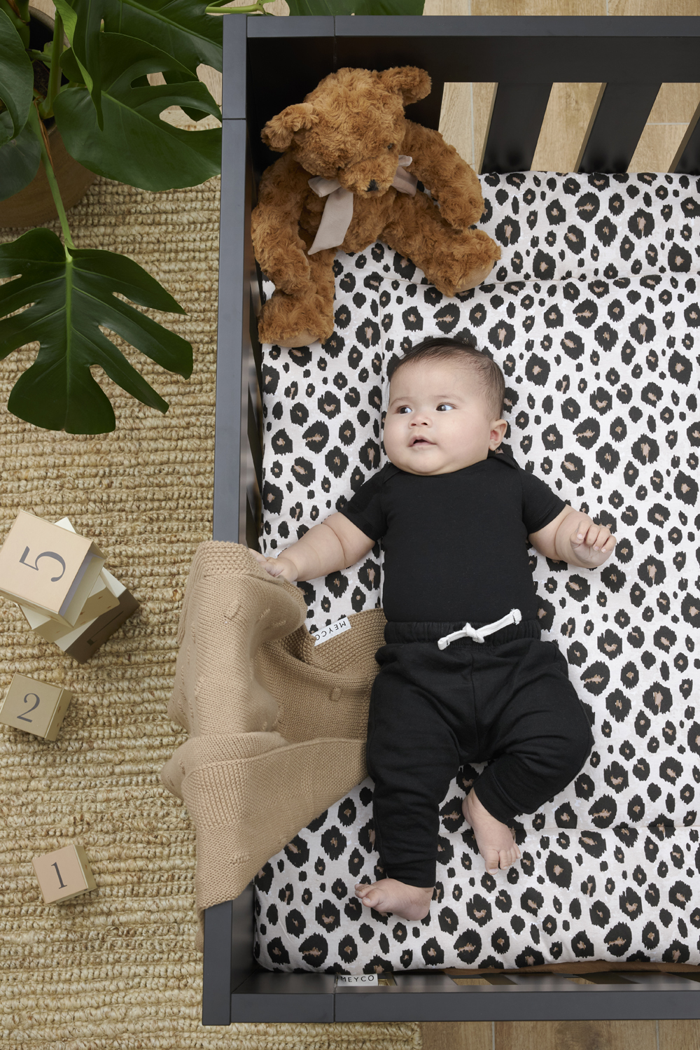 Playpen mattress Leopard - sand melange - 80x100cm