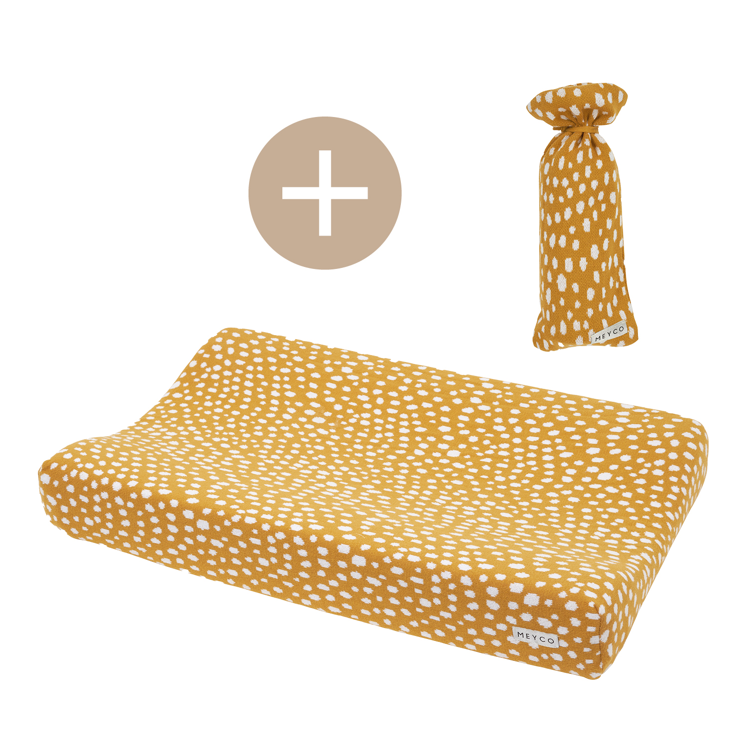 Aankleedkussenhoes + kruikenzak Cheetah - honey gold - 50x70cm
