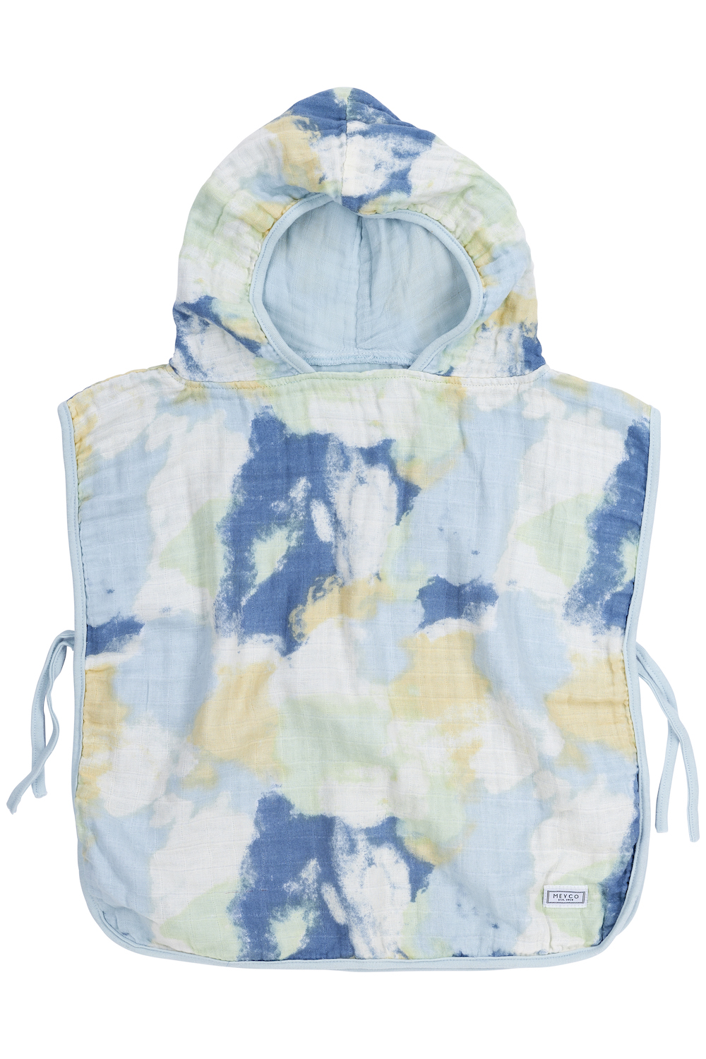 Badponcho pre-washed hydrofiel Tie-Dye - light blue - 1-3 jaar