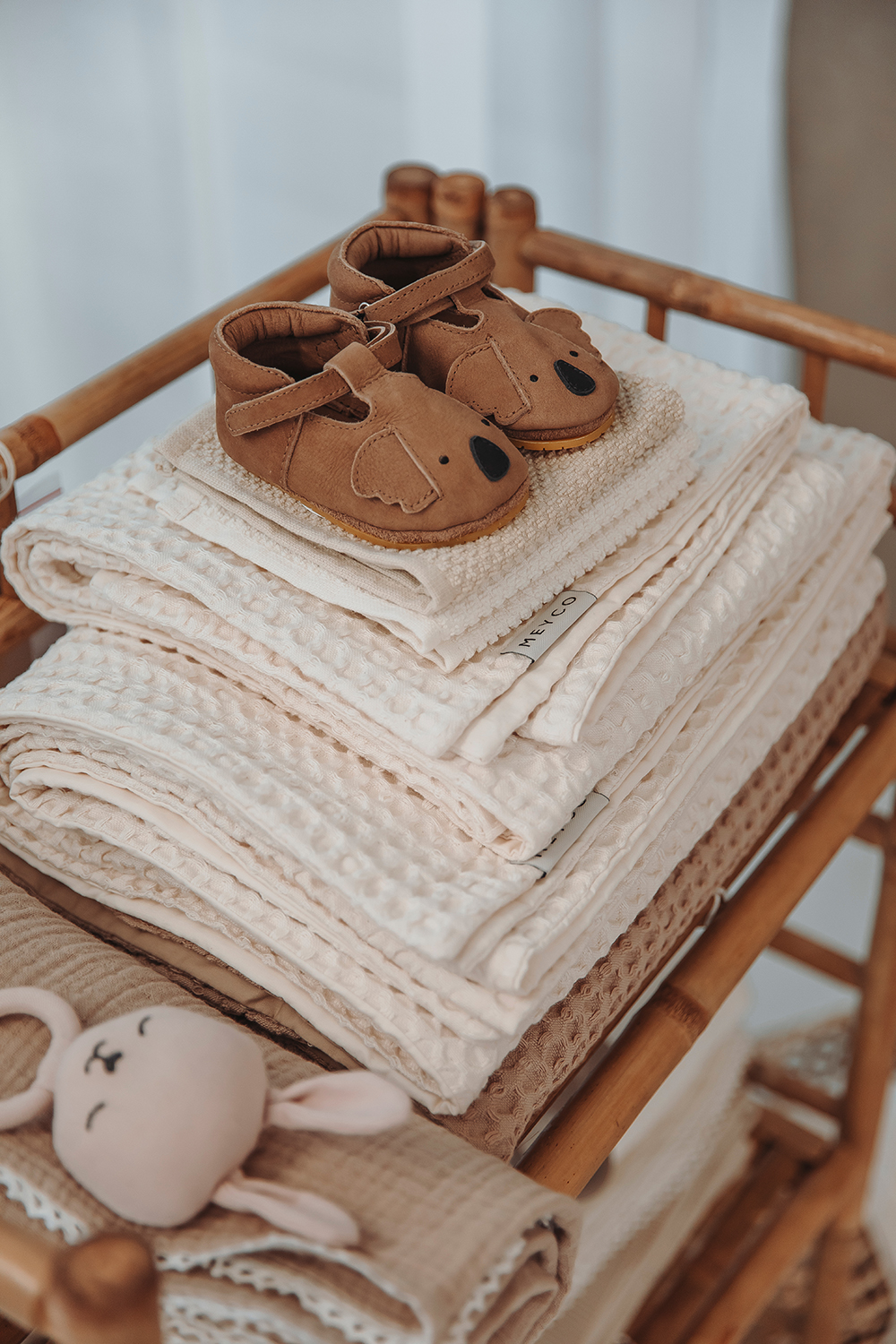 Crib bed blanket Waffle Cotton - nature - 75x100cm - 1.0 TOG