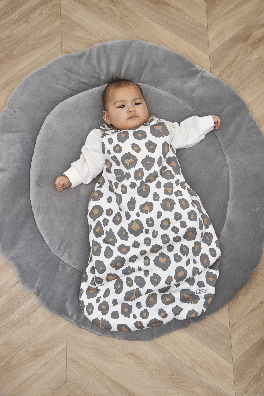 Playpen mattress round Knots - grey - ⌀95cm