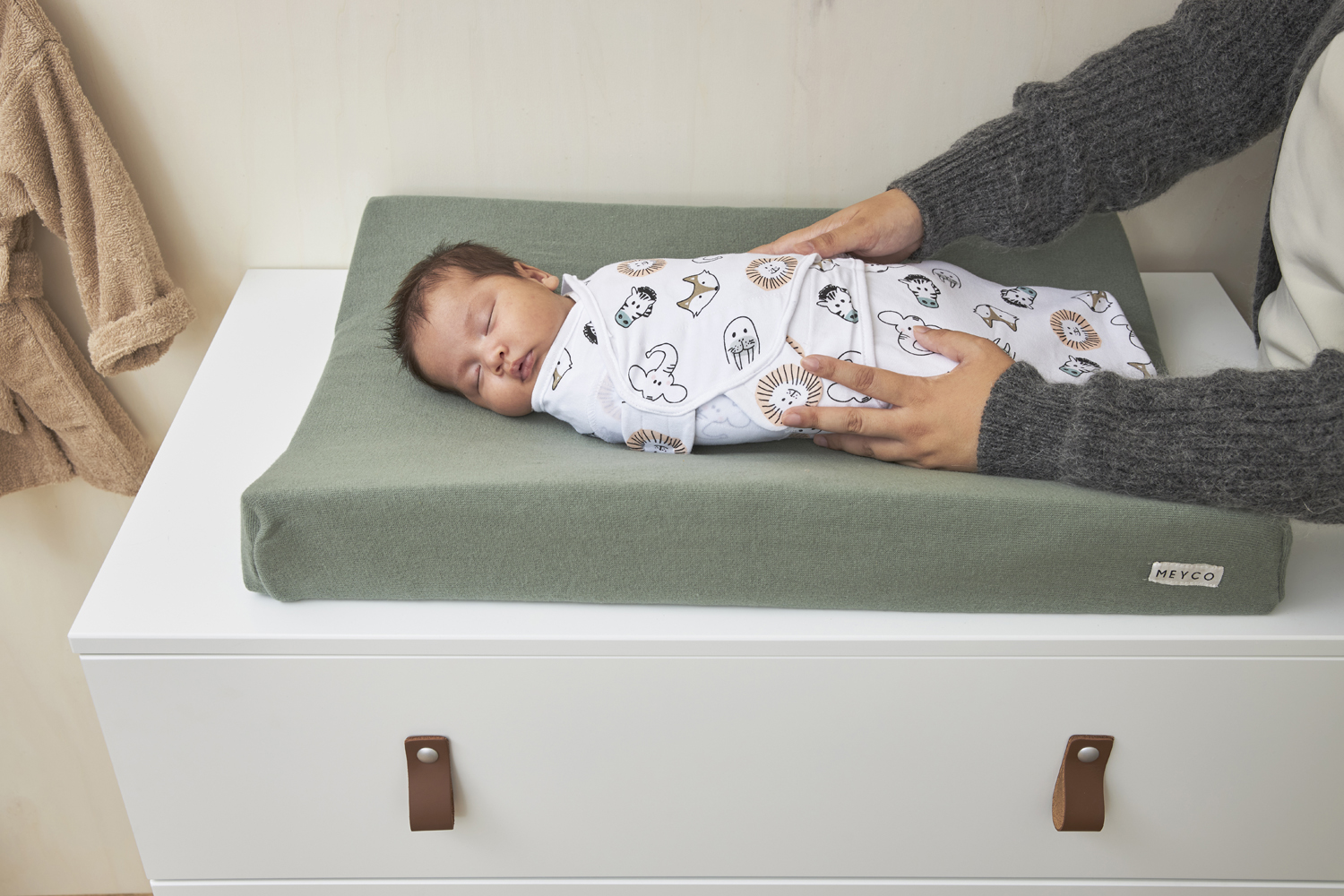 SwaddleMeyco 2-Pack Animal/Uni Wit - 0-3 Maand
