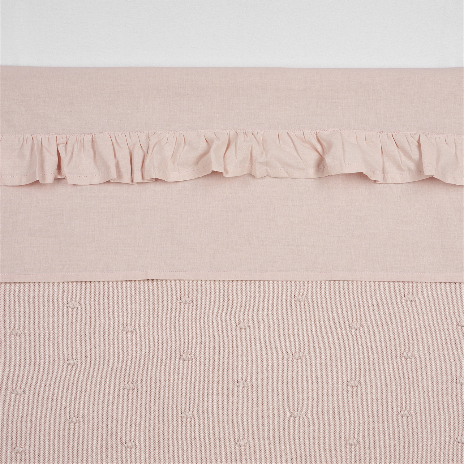 Crib sheet Ruffle - soft pink - 75X100cm