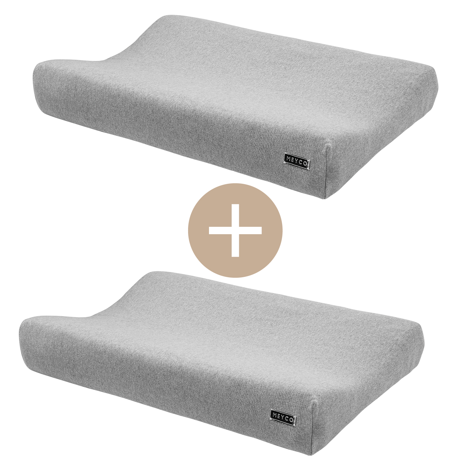 Changing mat cover 2-pack Knit Basic - grey melange - 50x70cm