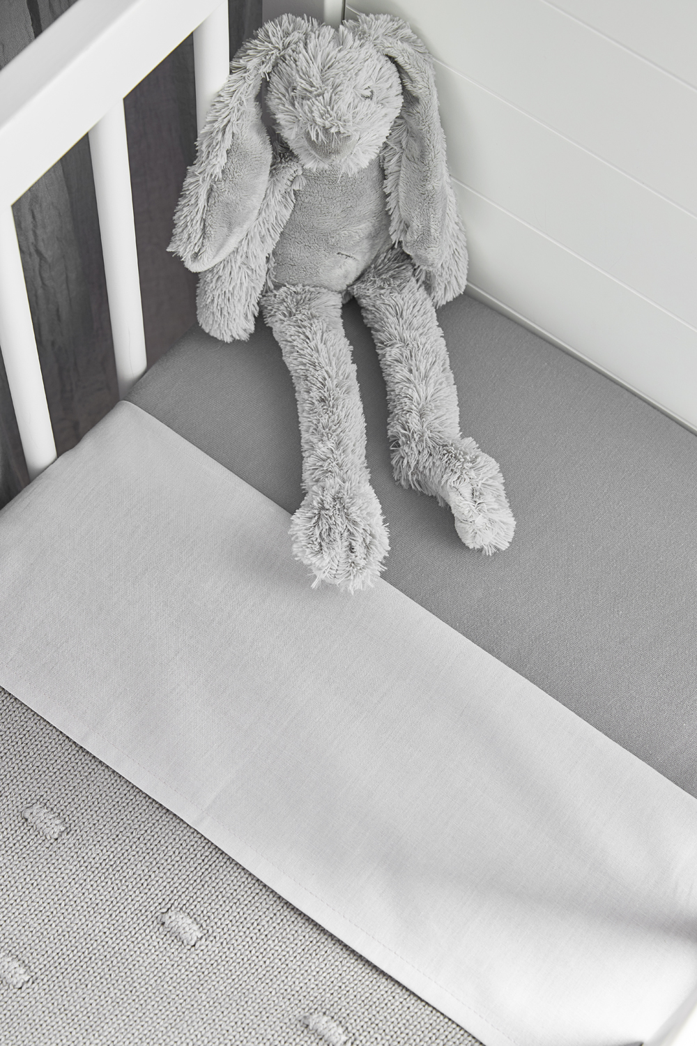 Crib sheet 2-pack Uni - grey/light grey - 75X100cm