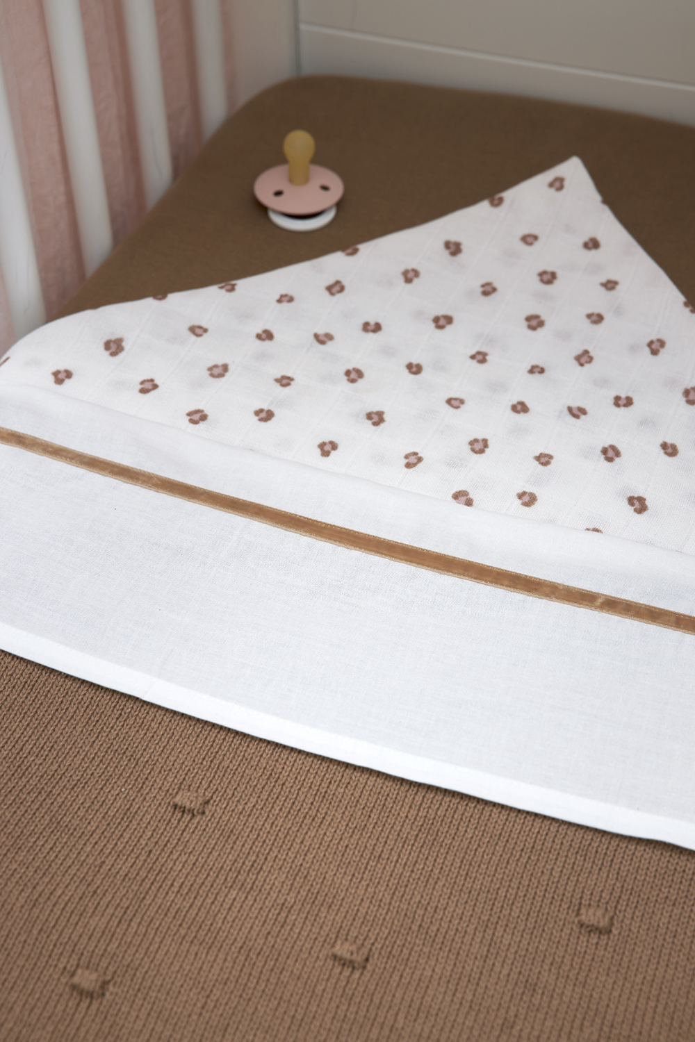 Cot bed blanket Mini Knots - toffee - 100x150cm